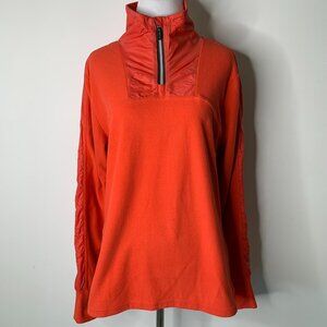 Musto Women's Orange 1/2 Zip Up Long Sleeve Pullover Fleece Size 8